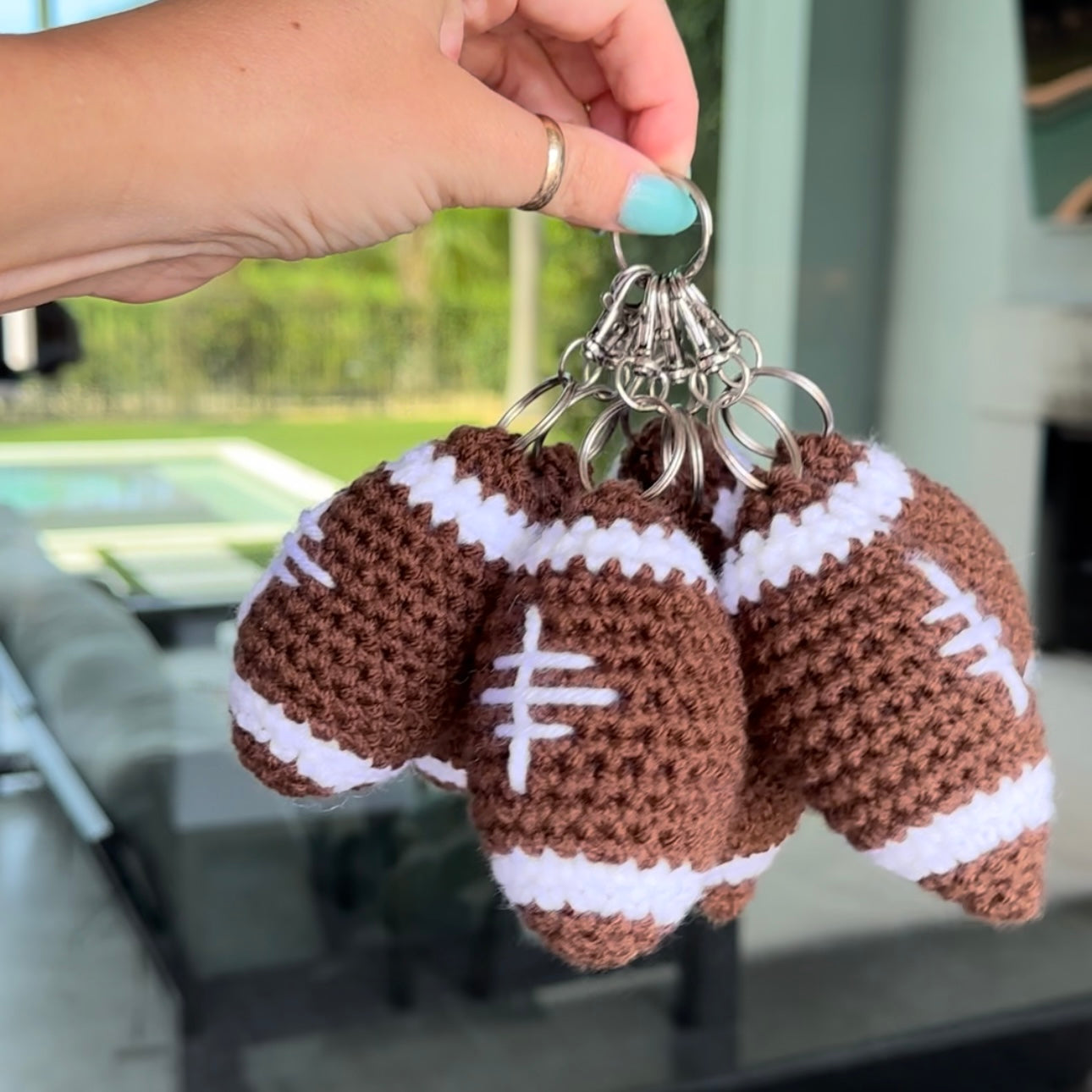 Crochet Football Keychain Pattern (Free Pattern)