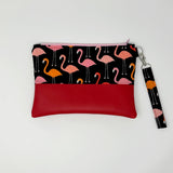 Spotty Flamingo Wristlet Clutch