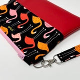 Spotty Flamingo Wristlet Clutch
