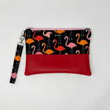 Spotty Flamingo Wristlet Clutch