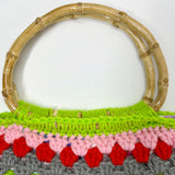 Strawberry Pie Large Bobble Granny Square Bag