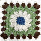 Mint Chocolate Flower Crochet Granny Square Bag