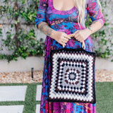 Chocolate Custard Large Granny Square Bag