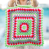 Strawberry Pie Large Bobble Granny Square Bag