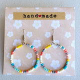 Just Peachy Beaded Hoop Earrings