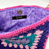 Berry Flower Crochet Granny Square Handbag