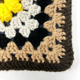 Chocolate Custard Flower Crochet Granny Square Bag