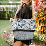 Black & Yellow Tote Bag, Floral Tote