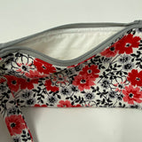 Flowering Buds Wristlet Mini, Red Floral Wristlet