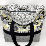 Black & Yellow Tote Bag, Floral Tote