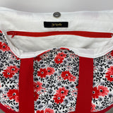 Flowering Buds Tote Bag, Red Floral Tote