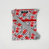 Flowering Buds Crossbody Bag, Red Floral Crossbody