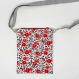 Flowering Buds Crossbody Bag, Red Floral Crossbody